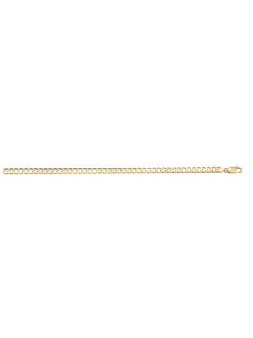 10, 14, 18 Karat Yellow Gold Open Link Curb 2.4 mm Italian Bracelet