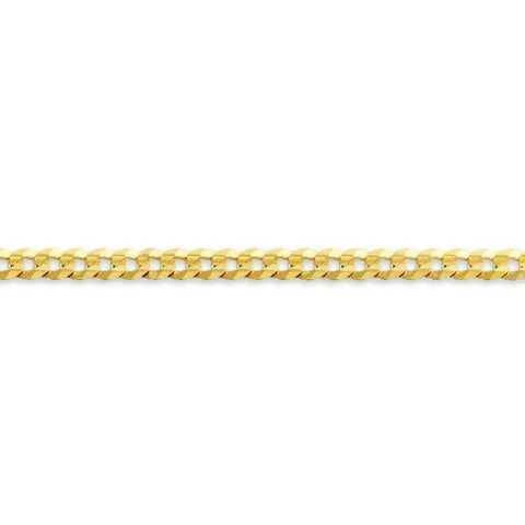 10, 14, 18 Karat Yellow Gold Open Link Curb 3.0 mm Italian Bracelet