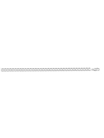 10, 14, 18 Karat White Gold Open Link Curb 3.0 mm Italian Bracelet
