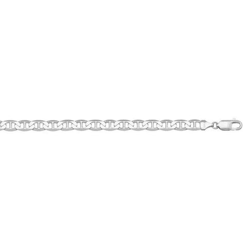 10, 14, 18 Karat White Gold Open Link Curb 3.7 mm Italian Bracelet