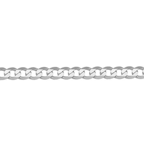 10, 14, 18 Karat White Gold Open Link Curb 4.5 mm Italian Bracelet