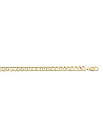 10K, 14K, 18K Yellow Gold Solid Open Link Curb 4.5 mm Italian Chain