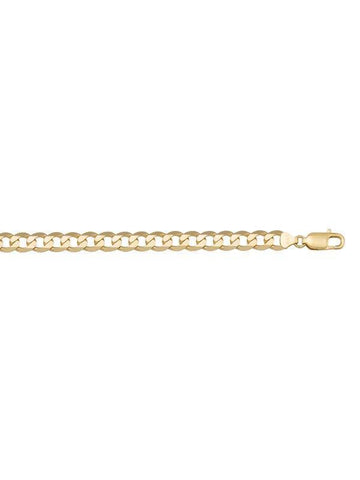 10K, 14K, 18K Yellow Gold Solid Open Link Solid Curb 5.8 mm Italian Chain