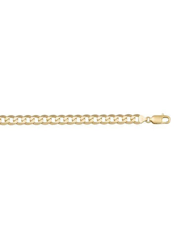 10K, 14K, 18K Yellow Gold Solid Open Link Solid Curb 5.8 mm Italian Bracelet