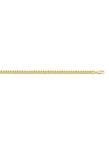 10, 14, 18 Karat Yellow Gold Flat Beveled Link Curb 2.7 mm Italian Bracelet