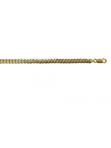 10K, 14K, 18K Yellow Gold Solid Domed Link Curb 4.2 mm Italian Chain