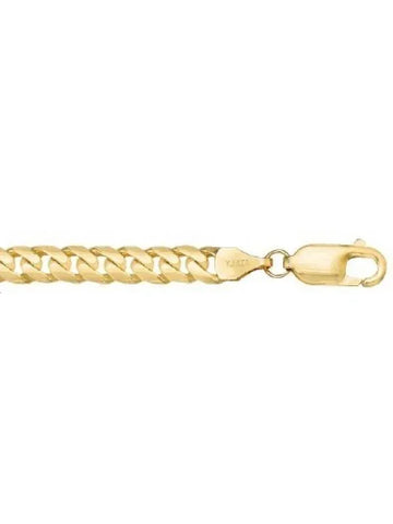 10K, 14K, 18K Yellow Gold Solid Domed Link Curb 5.1 mm Italian Chain