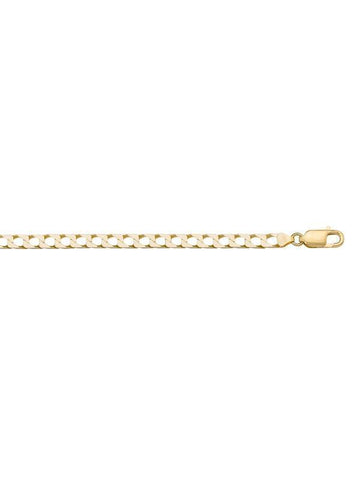 10K, 14K, 18K Yellow Gold Squared Link Curb 3.4 mm Italian Chain