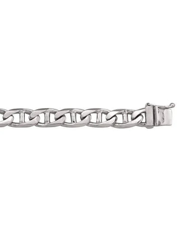 10, 14, 18 Karat White Gold Flat Anchor 8.2 mm Bracelet