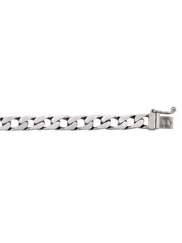 10, 14, 18 Karat Fancy White Gold Open Link Rounded Curb 6.0 mm Bracelet