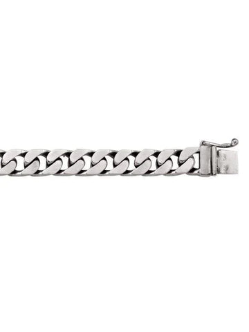 10, 14, 18 Karat White Gold 7.9 mm Curb Link Bracelet