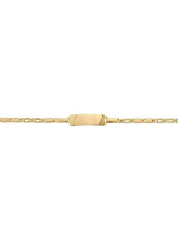 10, 14, 18 Karat Yellow Gold 2.0 mm Italian Baby Id Bracelet
