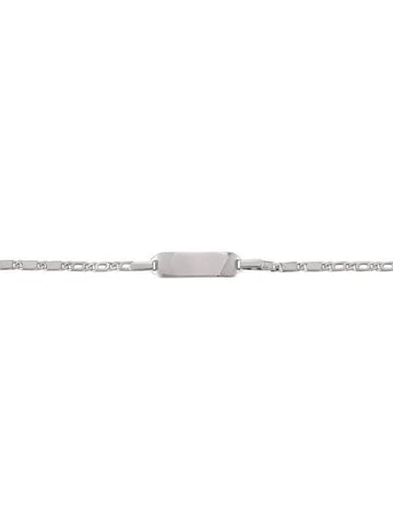 10, 14, 18 Karat White Gold 2.0 mm Italian Baby Id Bracelet