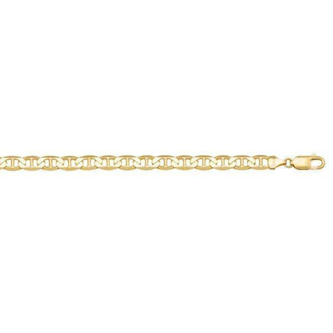 10K, 14K Yellow Gold Flat Anchor 2.2 mm Italian Anklet