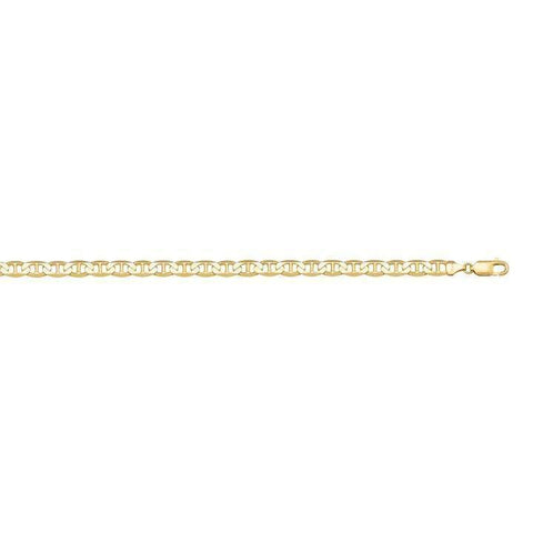 10K, 14K Yellow Gold Flat Anchor 3.0 mm Italian Anklet