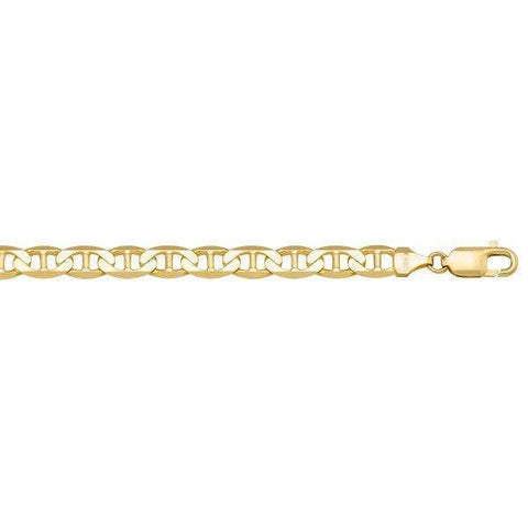 10K, 14K Yellow Gold Flat Anchor 3.0 mm Italian Anklet