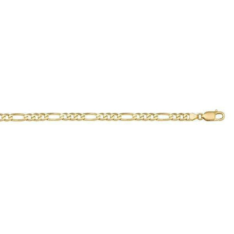 10K, 14K Yellow Gold Figaro Link 2.4 mm Italian Anklet