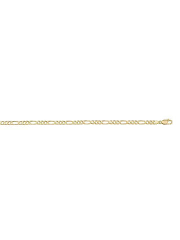 10, 14, 18 Karat Yellow Gold Figaro Link 3.1 mm Italian Bracelet