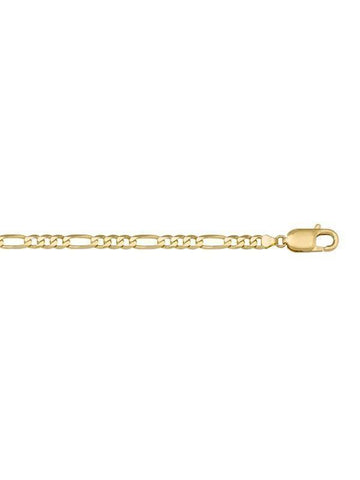 10K, 14K, 18K Yellow Gold Figaro Link 5.7 mm Italian Bracelet
