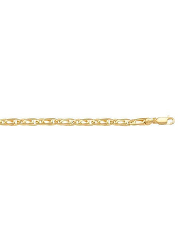 10K, 14K, 18K Yellow Gold Tiger Eye 3.0 mm Italian Chain