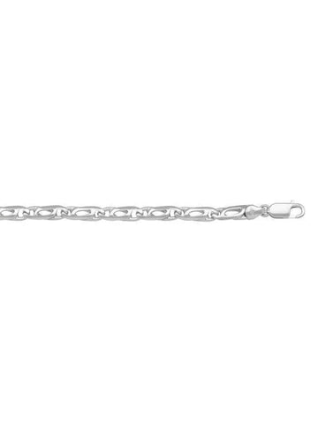 14K, 18K White Gold Tiger Eye 3.5 mm Italian Chain