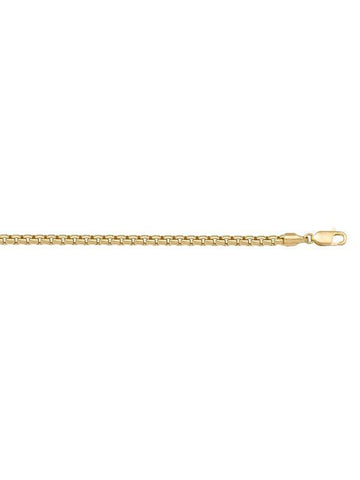 10K, 14K, 18K Yellow Gold Hollow Box 2.5 mm Italian Chain