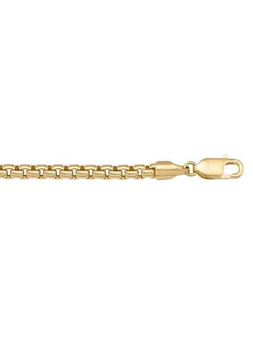 14K, 18K Yellow Gold Hollow Box 5.0 mm Italian Chain