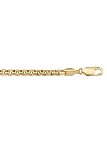 14K, 18K Yellow Gold Hollow Box 5.0 mm Italian Bracelet