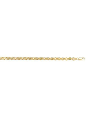 10K, 14K, 18K Yellow Gold Hollow Rolo 3.8 mm Italian Bracelet