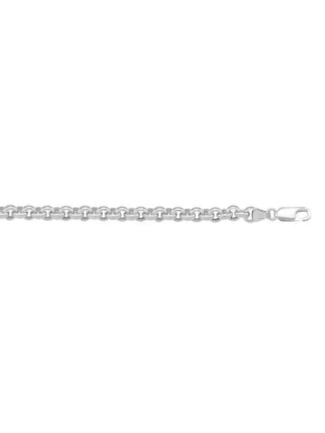 10K, 14K, 18K White Gold Hollow Rolo 5.3 mm Italian Chain