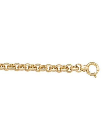 14K, 18K Yellow Gold Hollow Rolo 7.7 mm Italian Chain