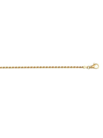 10, 14, 18 Karat Yellow Gold Solid Diamond Cut Rope 1.3 mm Italian Bracelet