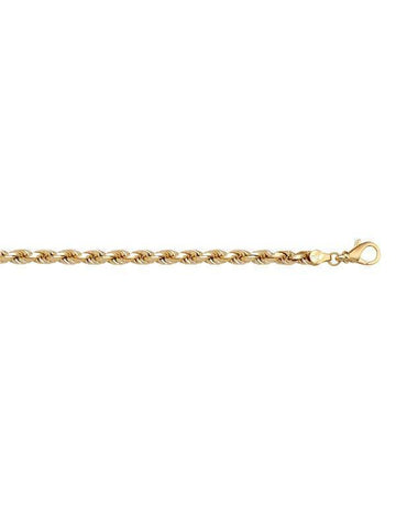 10K, 14K, 18K Yellow Gold Solid Diamond Cut Rope 2.7 mm Italian Chain