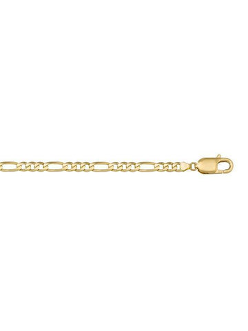 10K, 14K, 18K Yellow Gold Hollow Figaro 5.4 mm Italian Chain