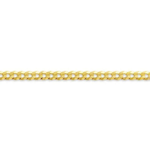 10, 14, 18 Karat Yellow Gold Hollow Curb 3.0 mm Italian Bracelet