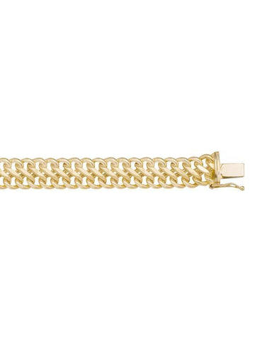14, 18 Karat Yellow Gold Saduza 9.0 mm Italian Bracelet