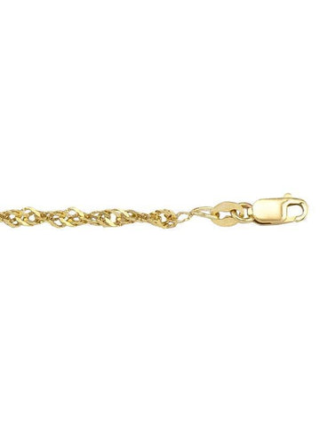 10K Yellow Gold 2.9mm Singapore Light Gold Plated Italian Chain