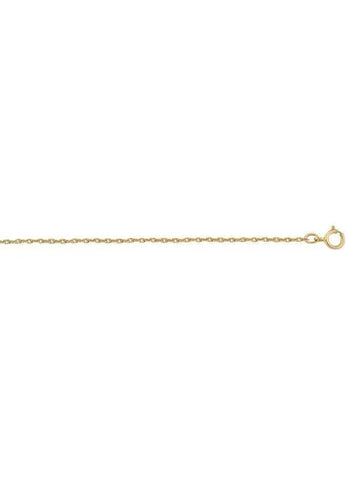 10K Yellow Gold Loose Rope 1.3 mm Light Gold Plated Italian Chain