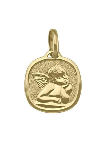 10, 14, 18 Karat Yellow Gold Solid Angel Medallion