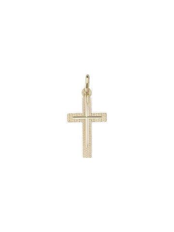 14 Karat Yellow Gold Religious Italian Cross in Cross Pendant