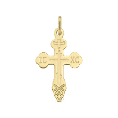 10, 14, 18 Karat Yellow Gold Religious Classic Italian Catholic Cross