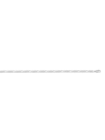 10, 14, 18 Karat White Gold Figaro Link 2.4 mm Italian Bracelet