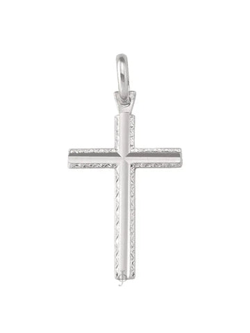 10, 14, 18 Karat White Gold Religious Classic Italian Cross