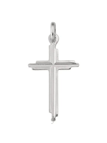 10, 14, 18 Karat White Gold Religious Classic Italian Cross