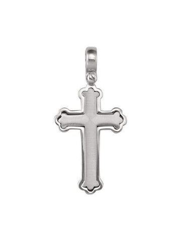 14, 18 Karat White Gold Orthodox Religious Italian Cross