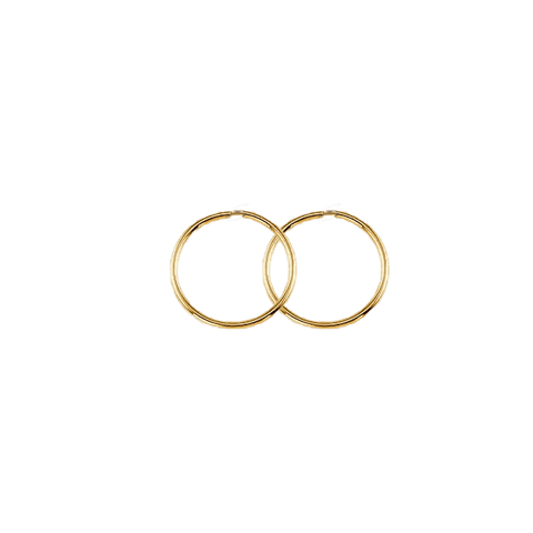 10K Yellow Gold 17mm Sleeper Earrings