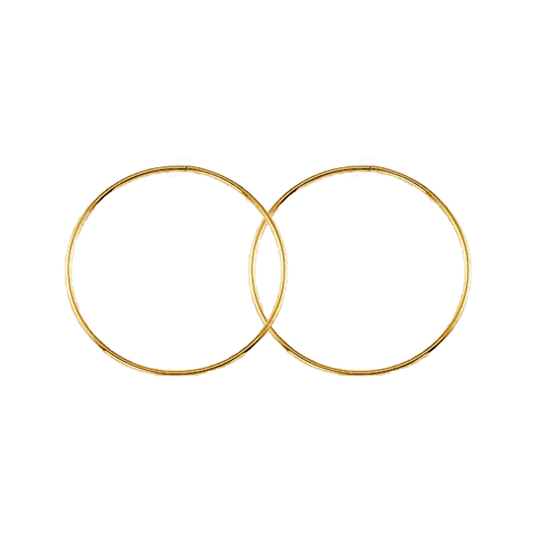 10K Yellow Gold 32mm Sleeper Earrings