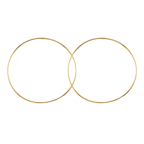 10K Yellow Gold 52mm Sleeper Earrings