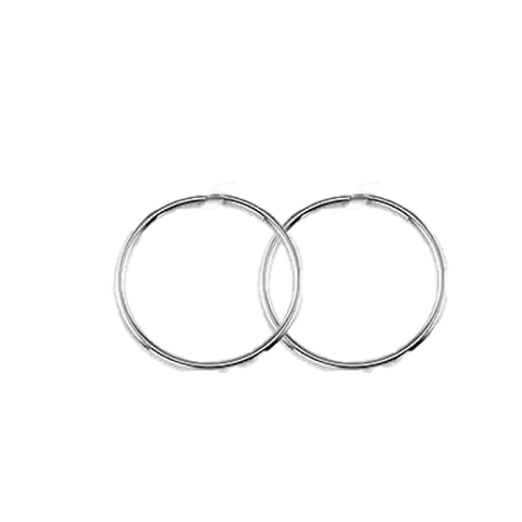 10K White Gold 17mm Sleeper Earrings