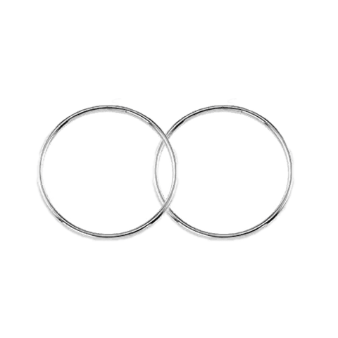 10K White Gold 22mm Sleeper Earrings